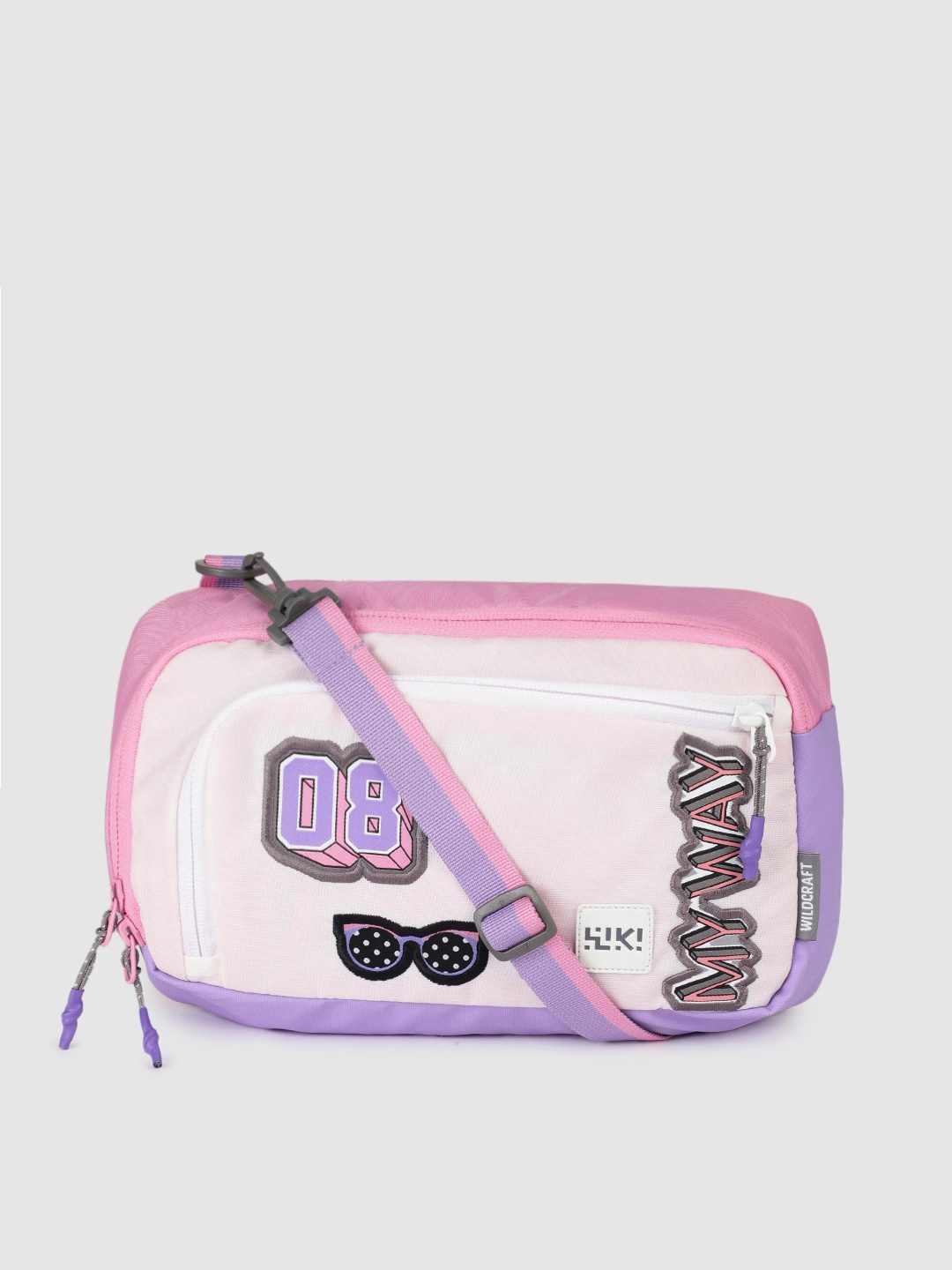 

Wildcraft Unisex White & Pink Printed Wristlet M Plus Messenger Bag