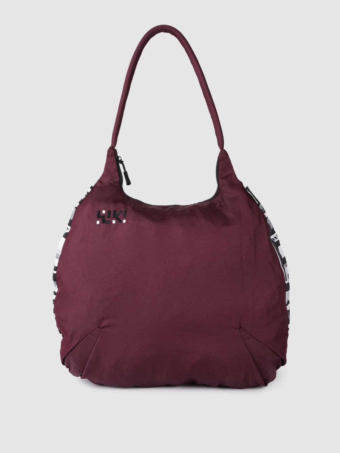 

Wildcraft Burgundy Structured Hobo Bag