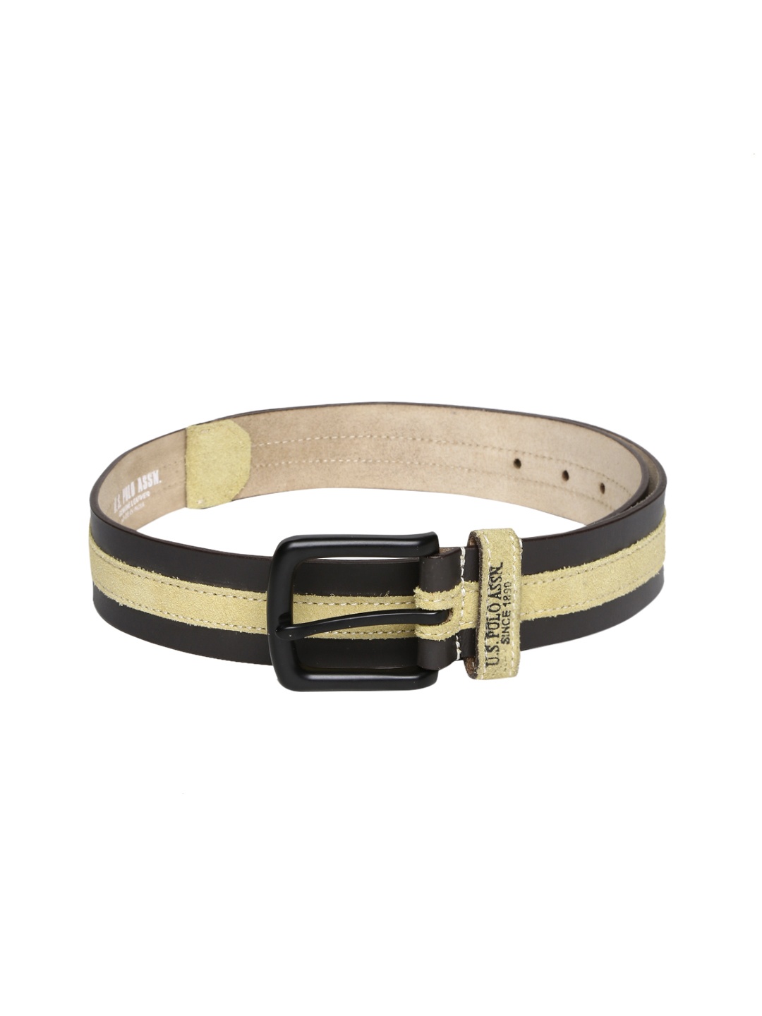 

U.S. Polo Assn. Men Black & Beige Leather Belt