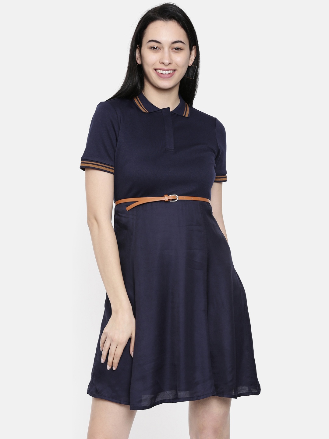 

Vero Moda Women Navy Blue Fit and Flare Dress