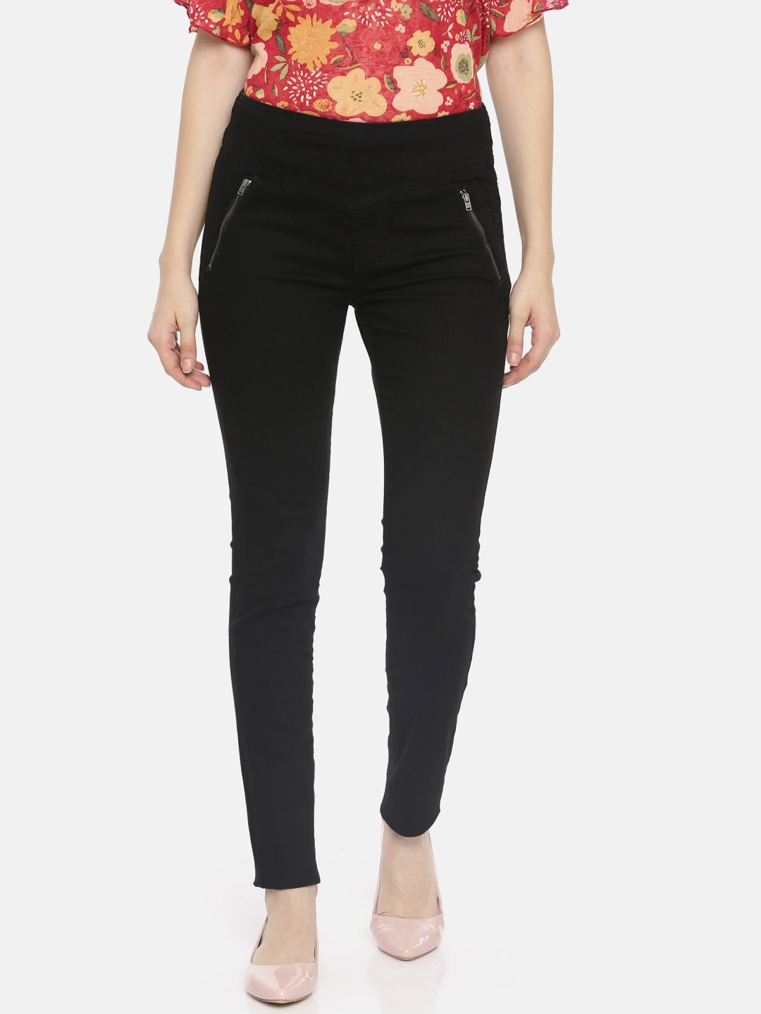 

Vero Moda Women Black Solid Skinny Fit High-Rise Jeggings