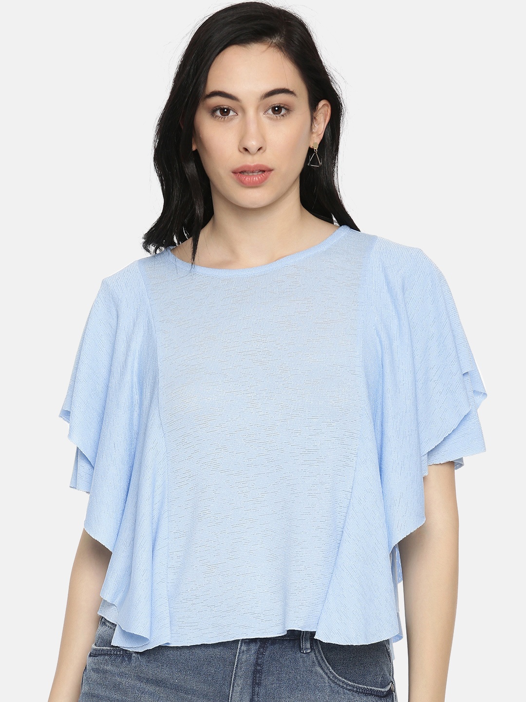 

Vero Moda Women Blue Solid Kaftan Top