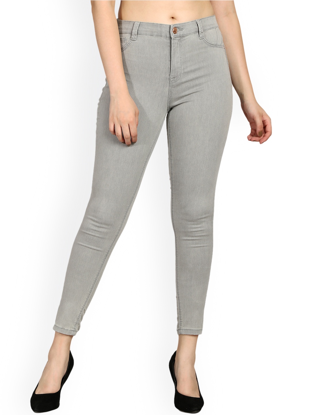 

Kotty Women Grey Skinny Fit High-Rise Clean Look Jeans
