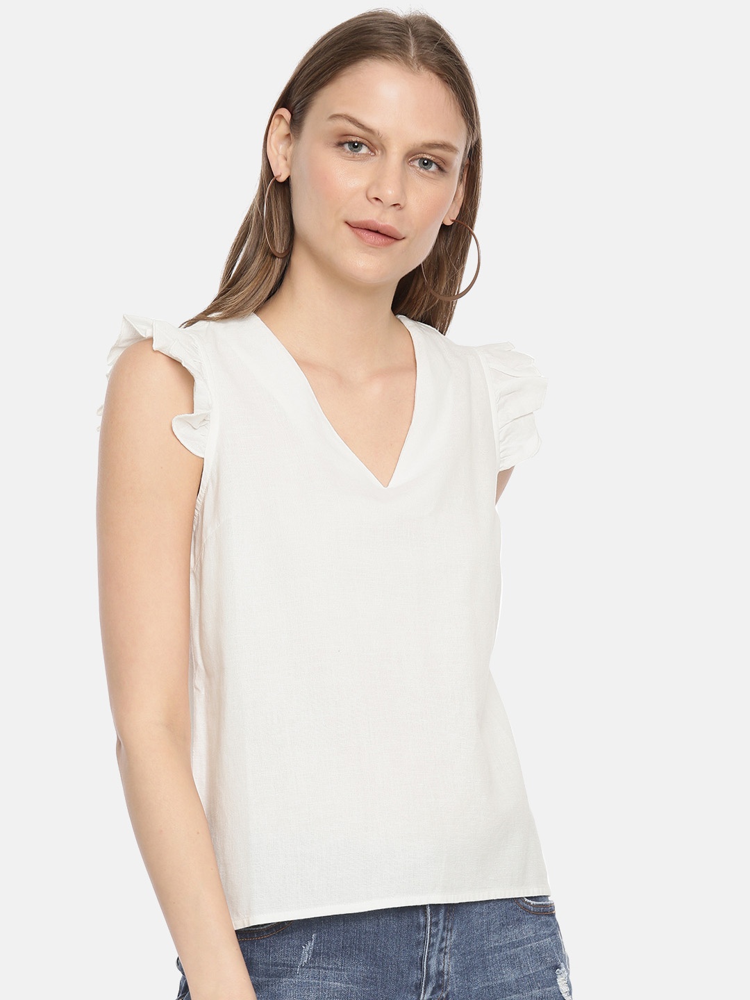 

Vero Moda Women White Solid Top