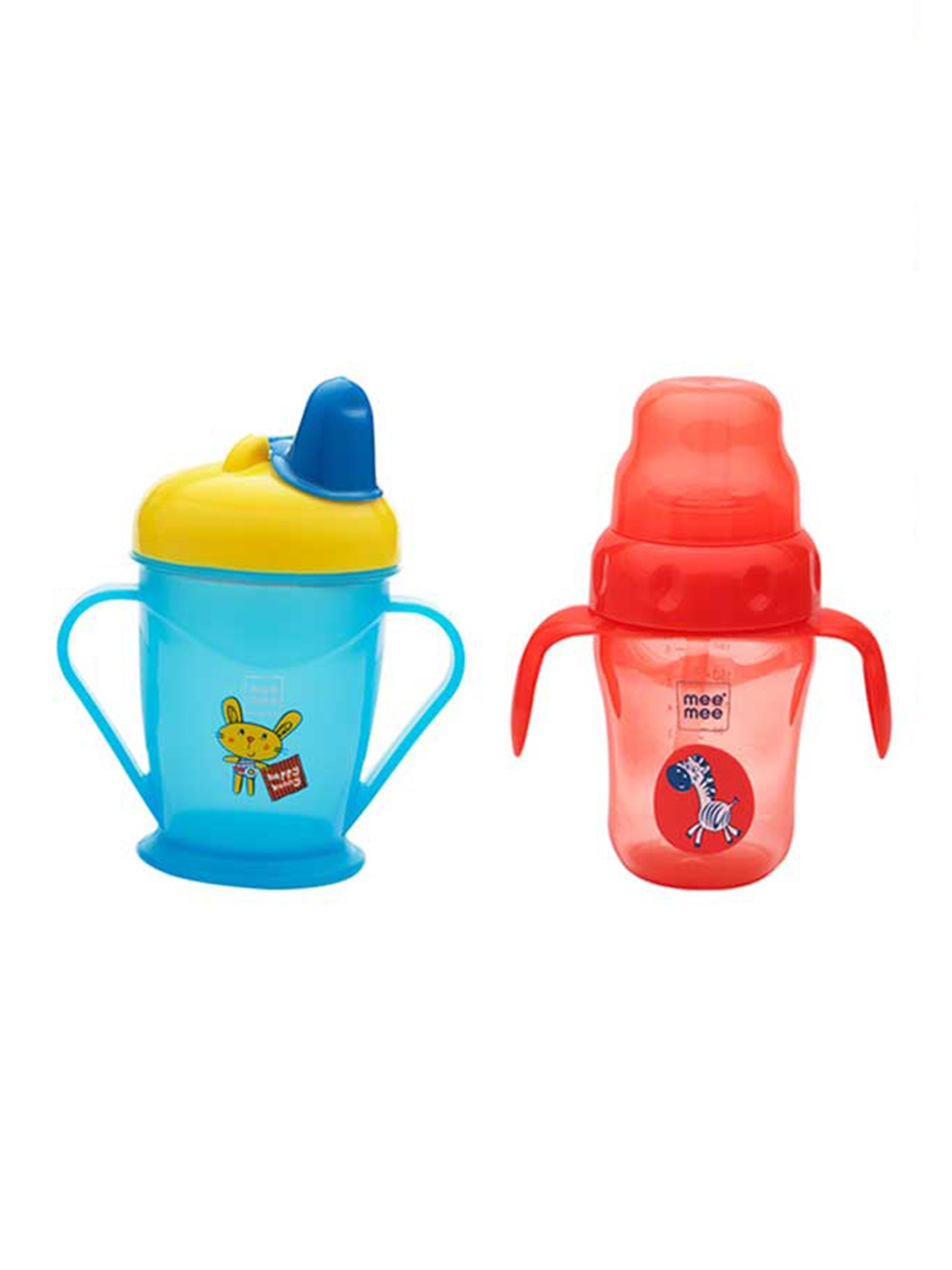 

MeeMee Kids Set of 2 Easy Grip & Spout and Straw Sipper Cups, Red