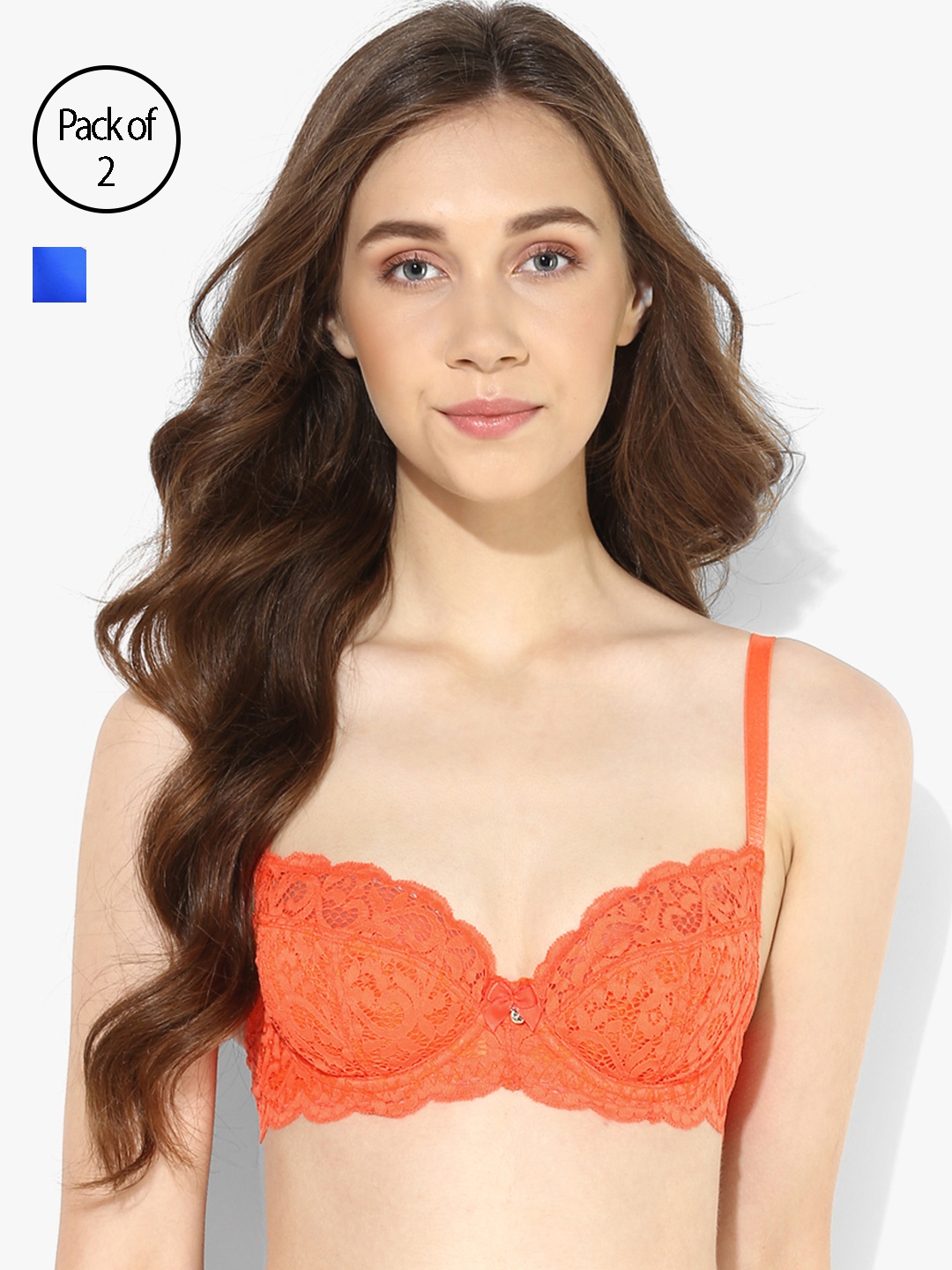 

Candyskin Women Pack of Two Bras 7177532-1-7176064-1, Orange