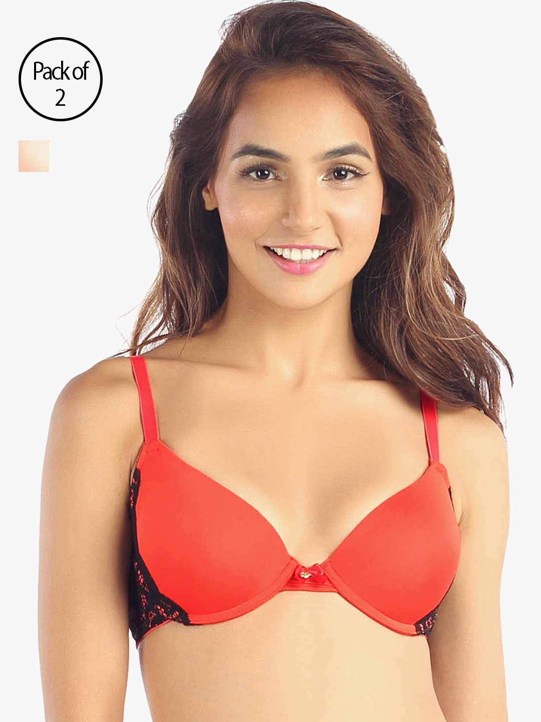 

Candyskin Women Pack of 2 Bras 7177678-1-7176170-1, Orange