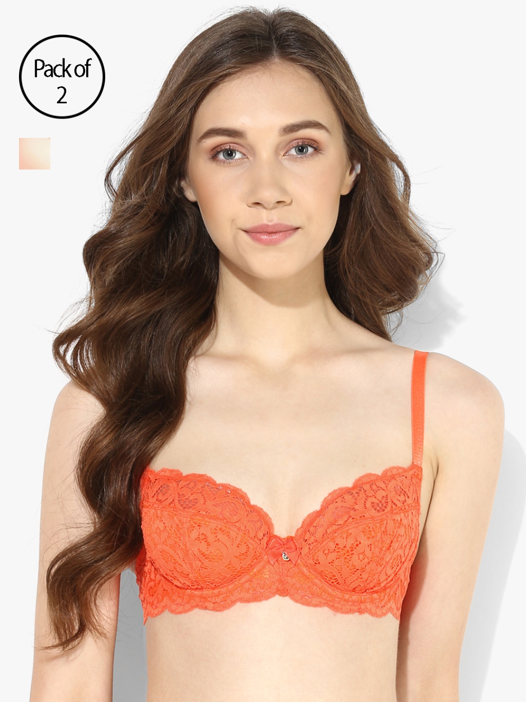 

Candyskin Women Pack of Two Bras 7177532-1-7177280-1, Orange