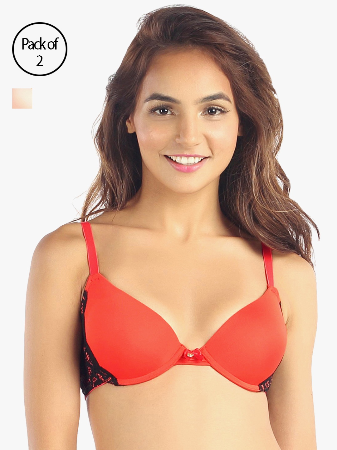 

Candyskin Women Pack of Two Bras 7177678-1-7177280-1, Orange