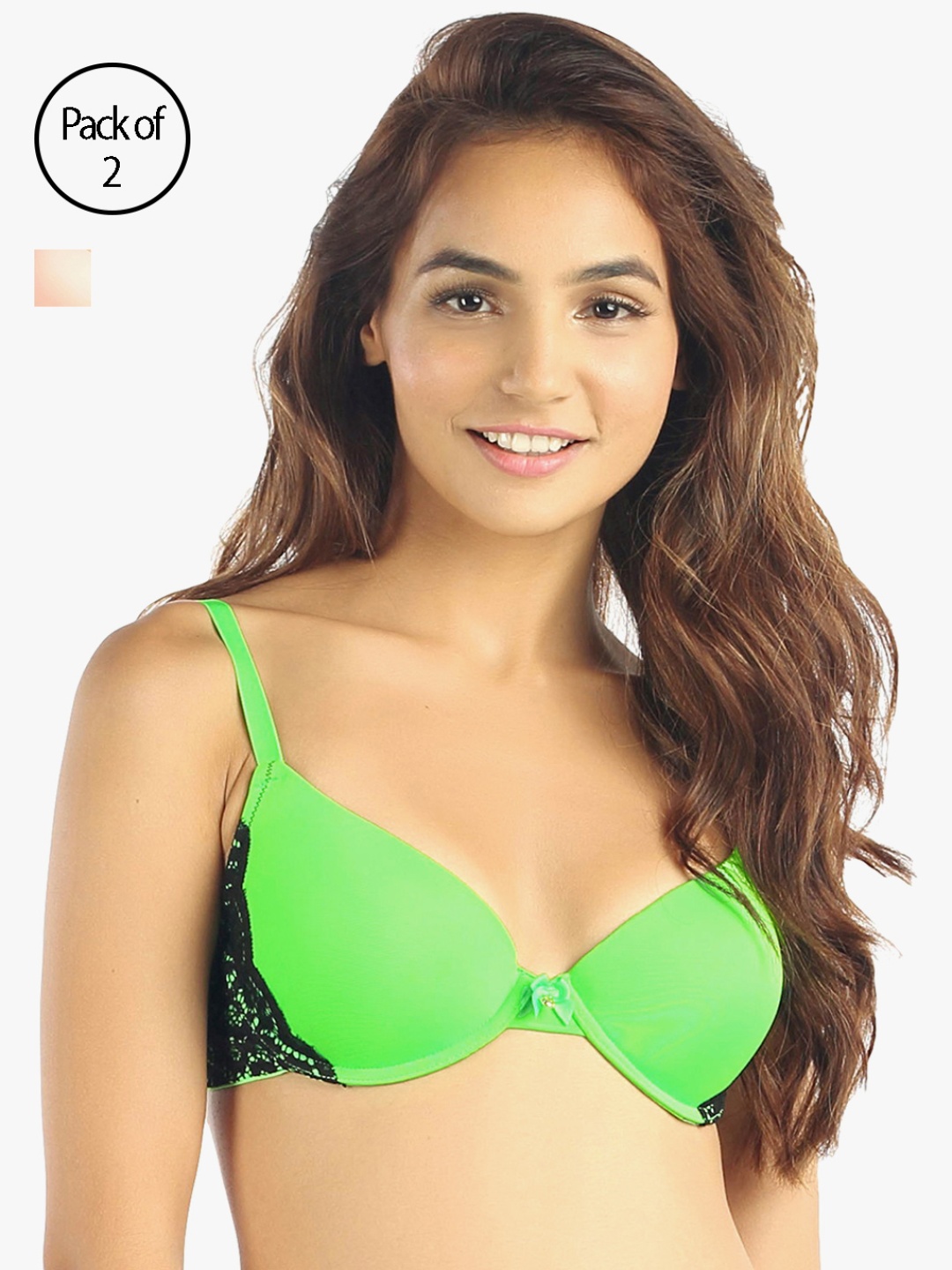 

Candyskin Women Pack of Two Lightly Padded Bras 7179930-1-7177280-1, Green