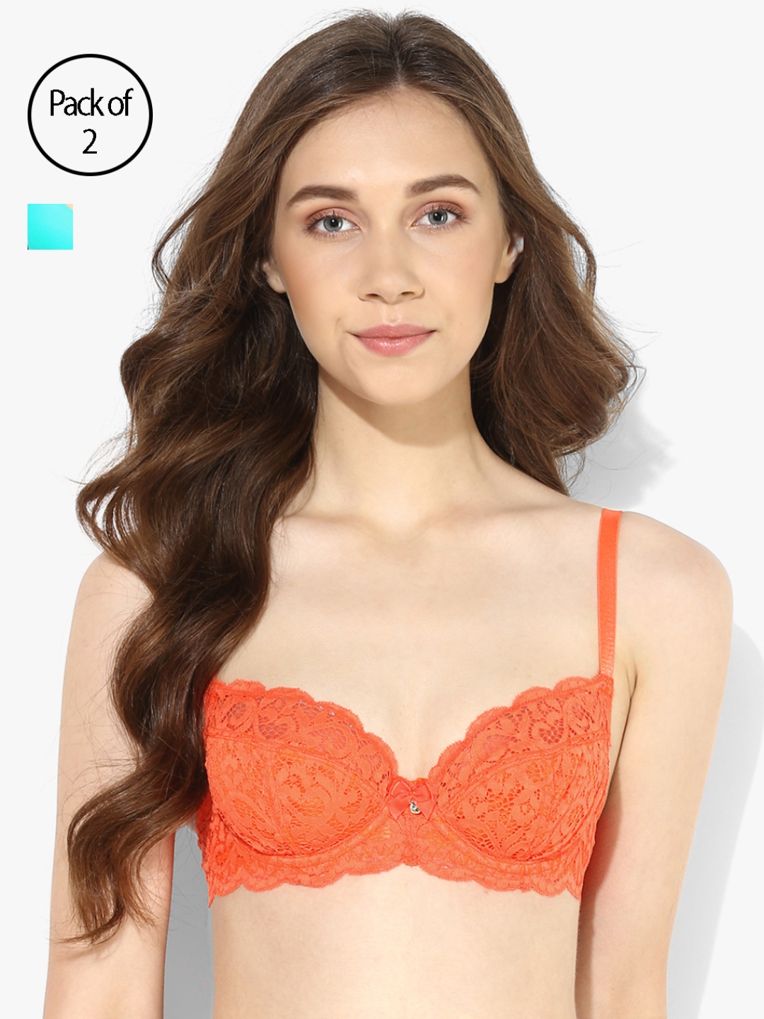 

Candyskin Women Pack of Two Lightly Padded Bras 7177306-1-7177532-1, Orange