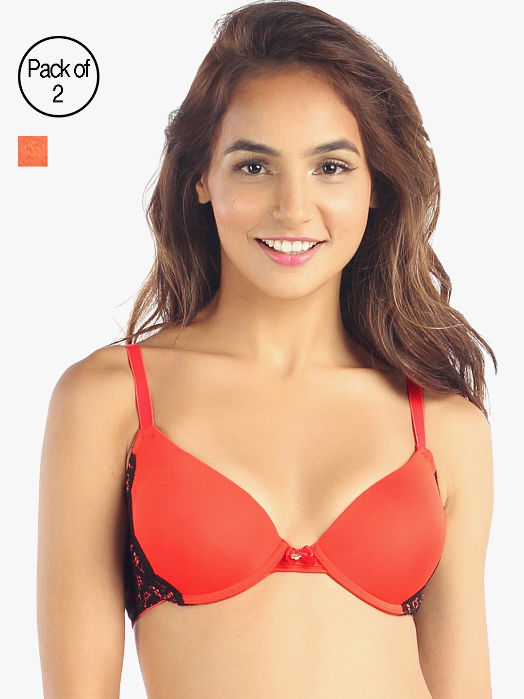 

Candyskin Women Pack of 2 Bras, Orange