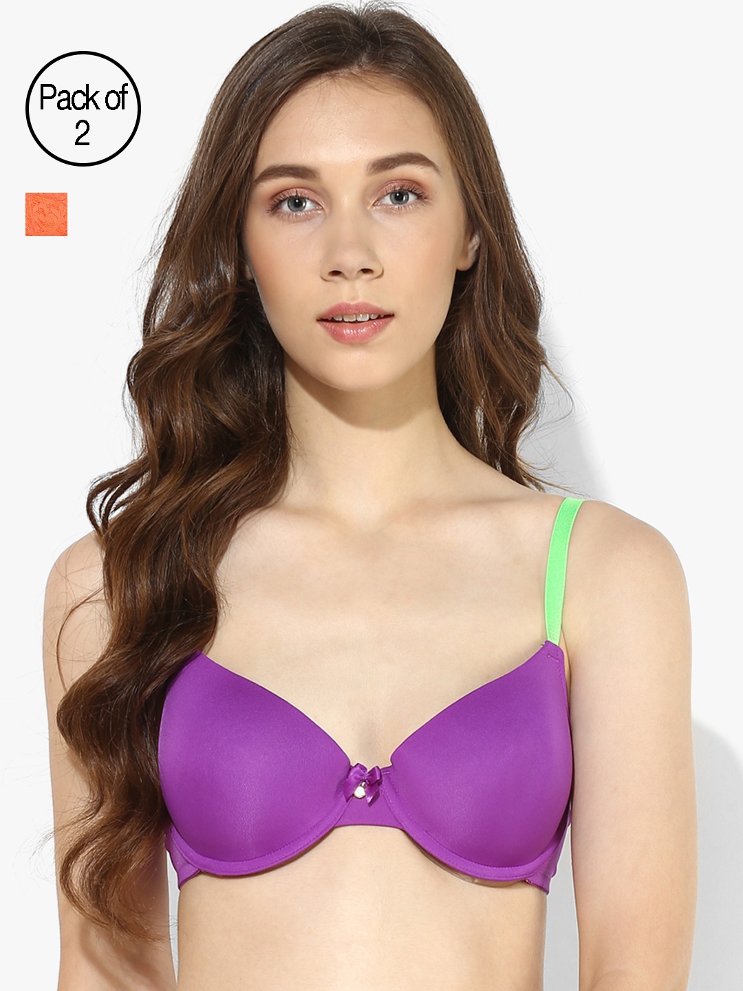 

Candyskin Women Pack of 2 Bras, Orange