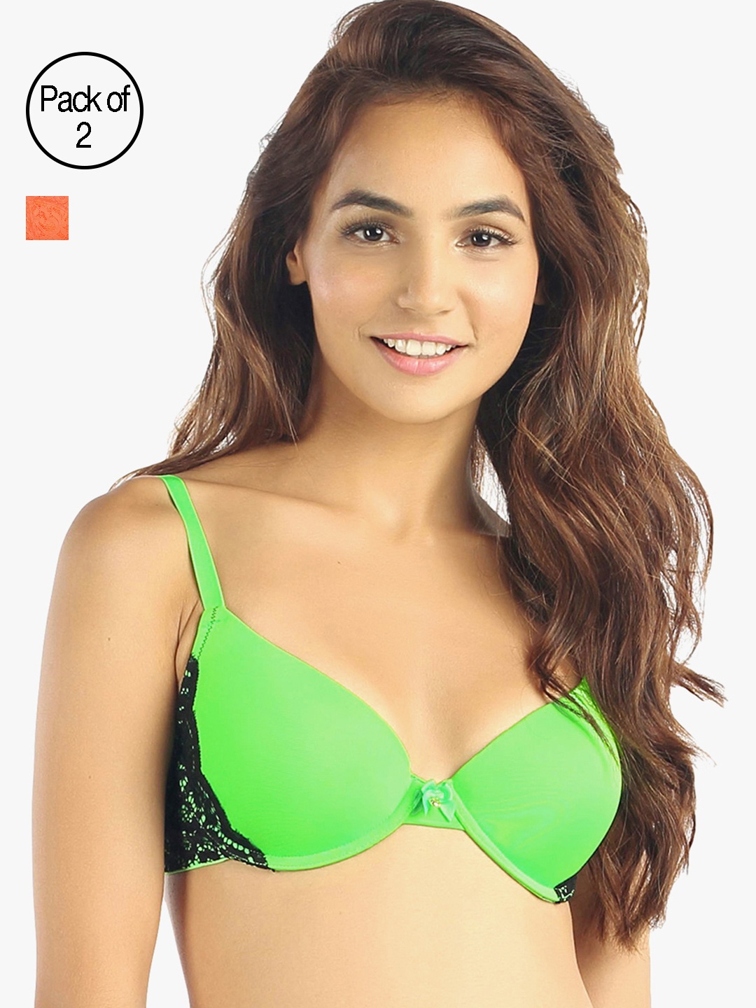 

Candyskin Women Pack of 2 Bras, Orange