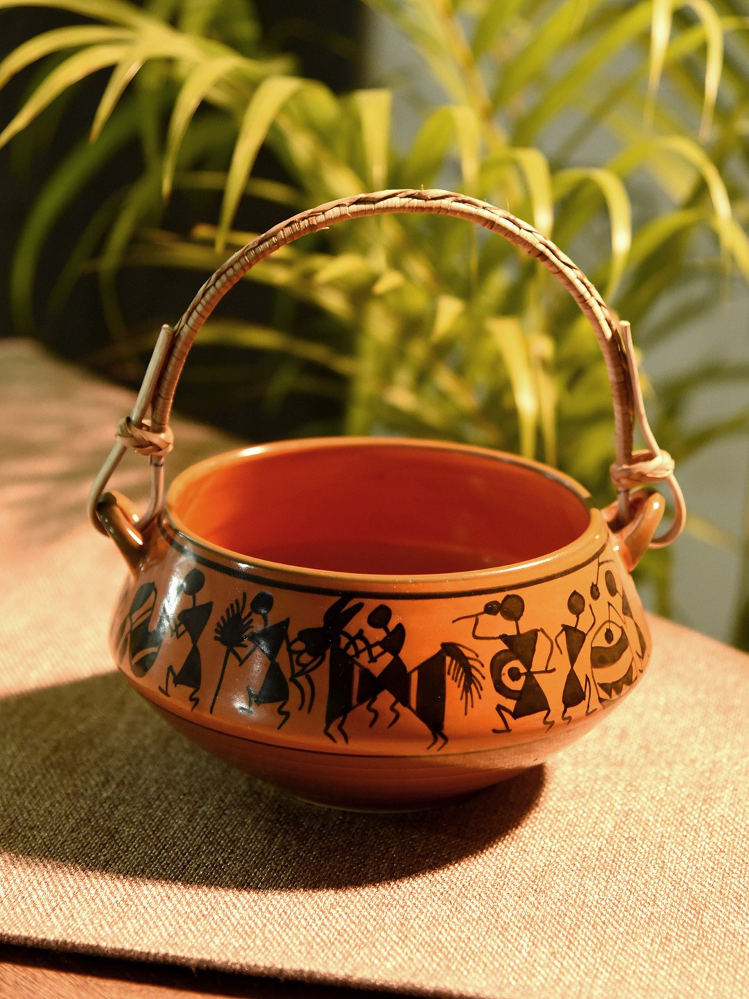 

Unravel India Brown Ceramic Serving Bowl