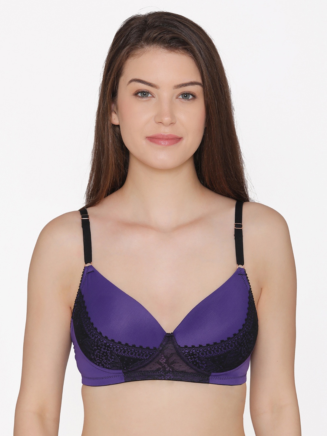

Clovia Lightly Padded Non-Wired Full Cup Bridal Bra, Purple