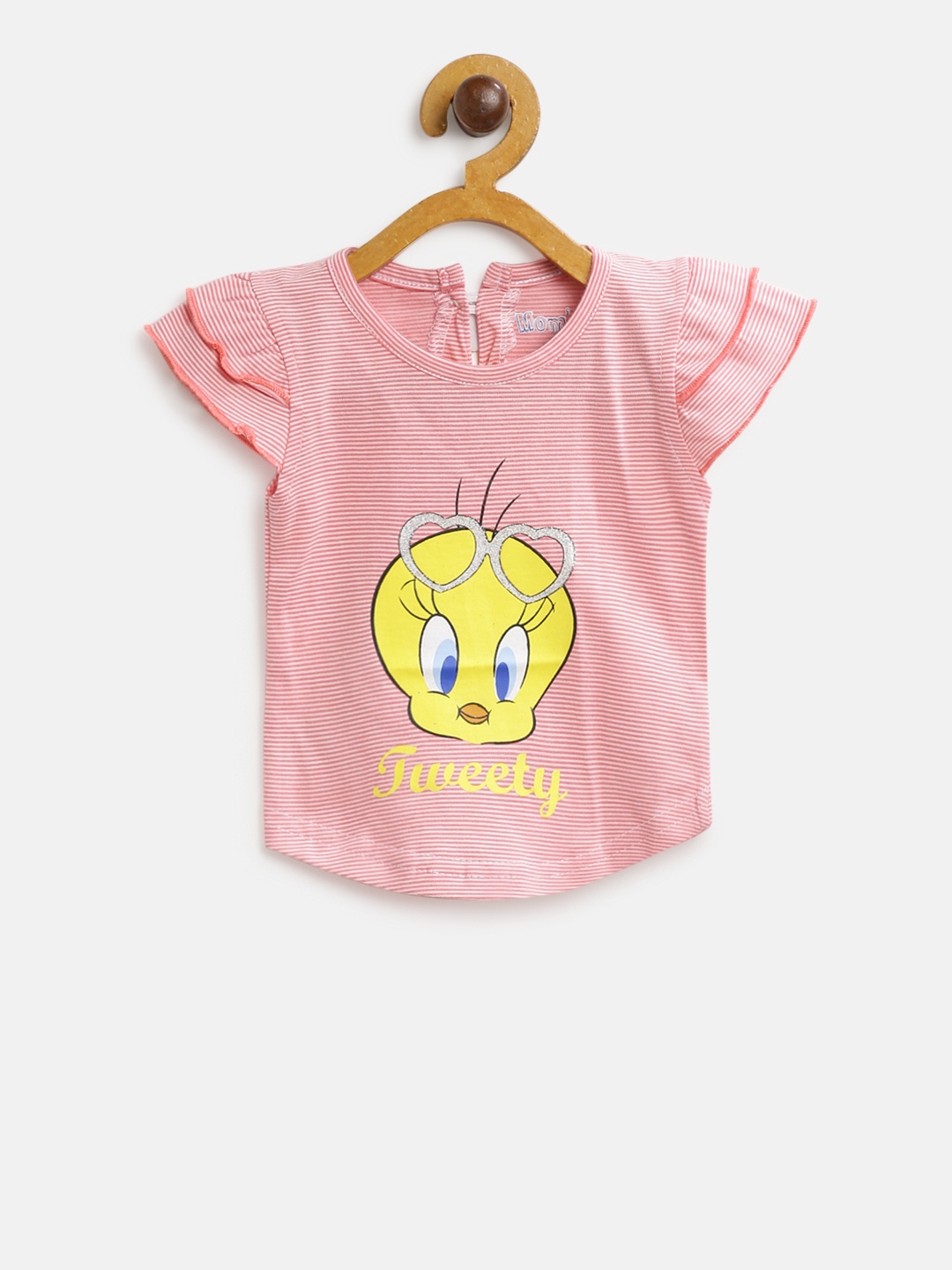 

Moms Love Girls Pink & White Striped Pure Cotton Top