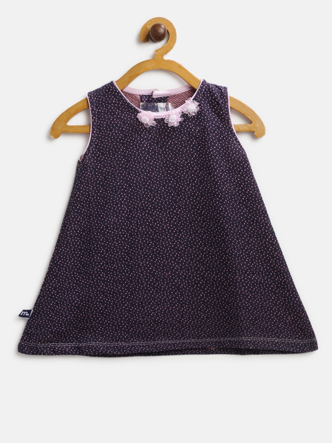 

Moms Love Girls Navy & Pink Self-Design A-Line Dress, Navy blue