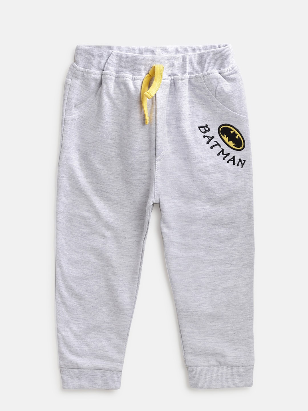 

Moms Love Boys Grey Melange Solid Lounge Joggers with Applique Detail MLS20832BMBLPT
