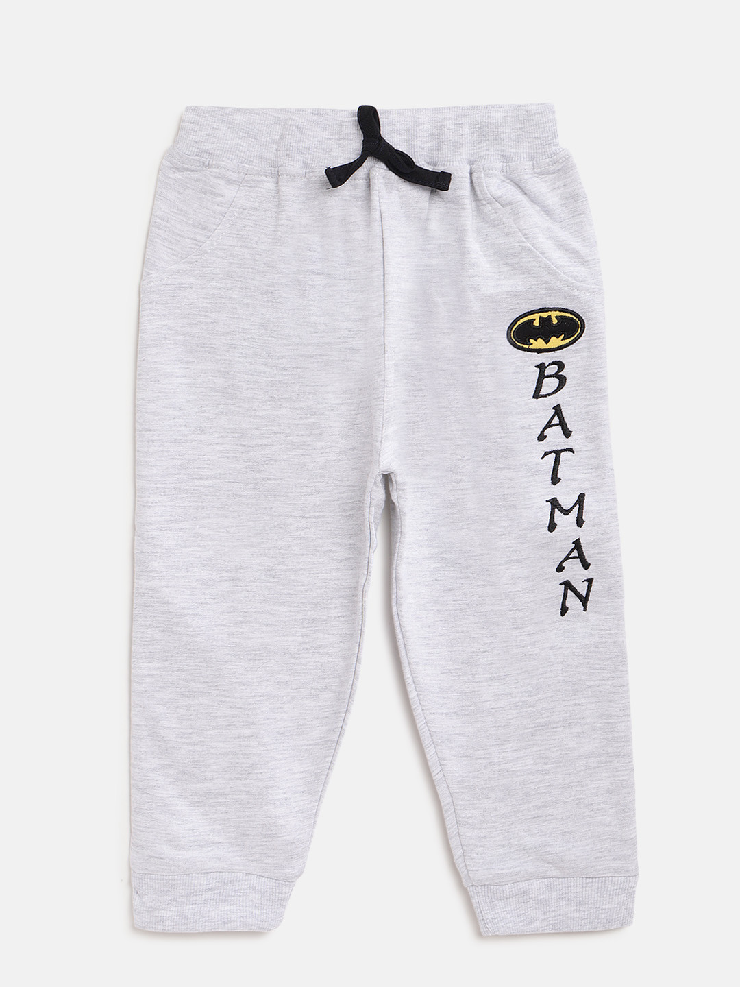 

Moms Love Boys Grey Melange Solid Lounge Joggers with Applique Detail MLS20833BMBLPT