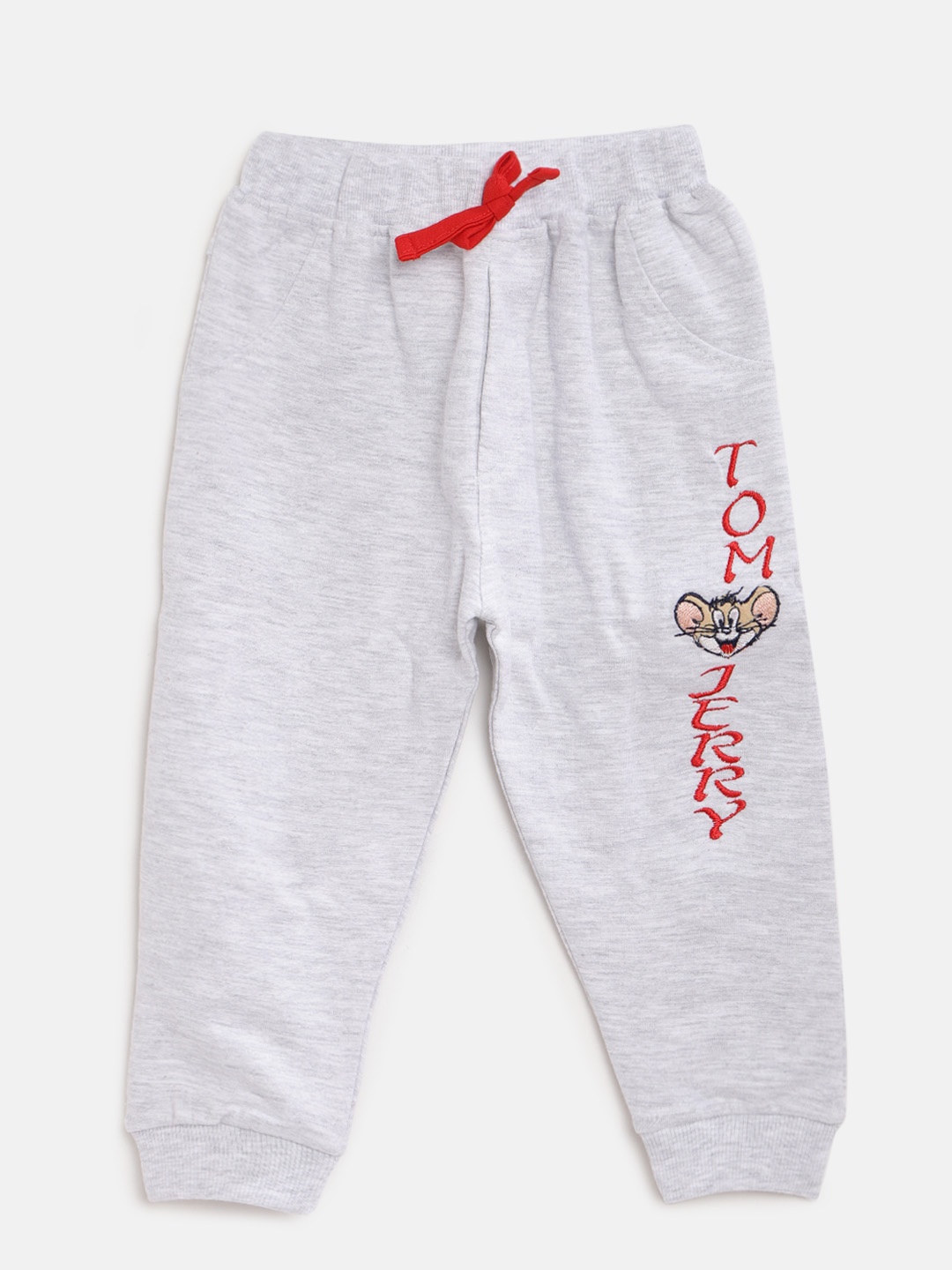 

Moms Love Boys Grey Melange Solid Lounge Joggers with Applique Detail MLS20749TJBLPT