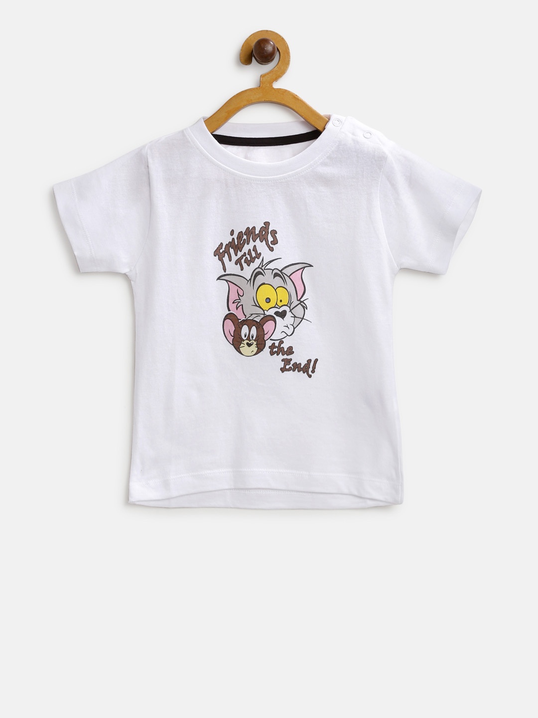 

Moms Love Boys White Printed Round Neck T-shirt