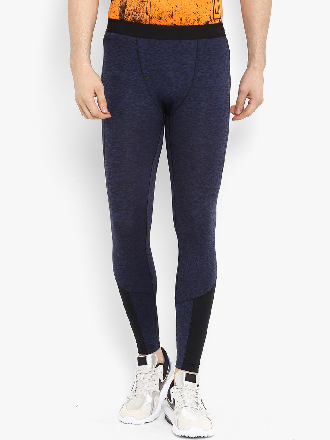 

Alcis Men Blue Solid Compression Tights