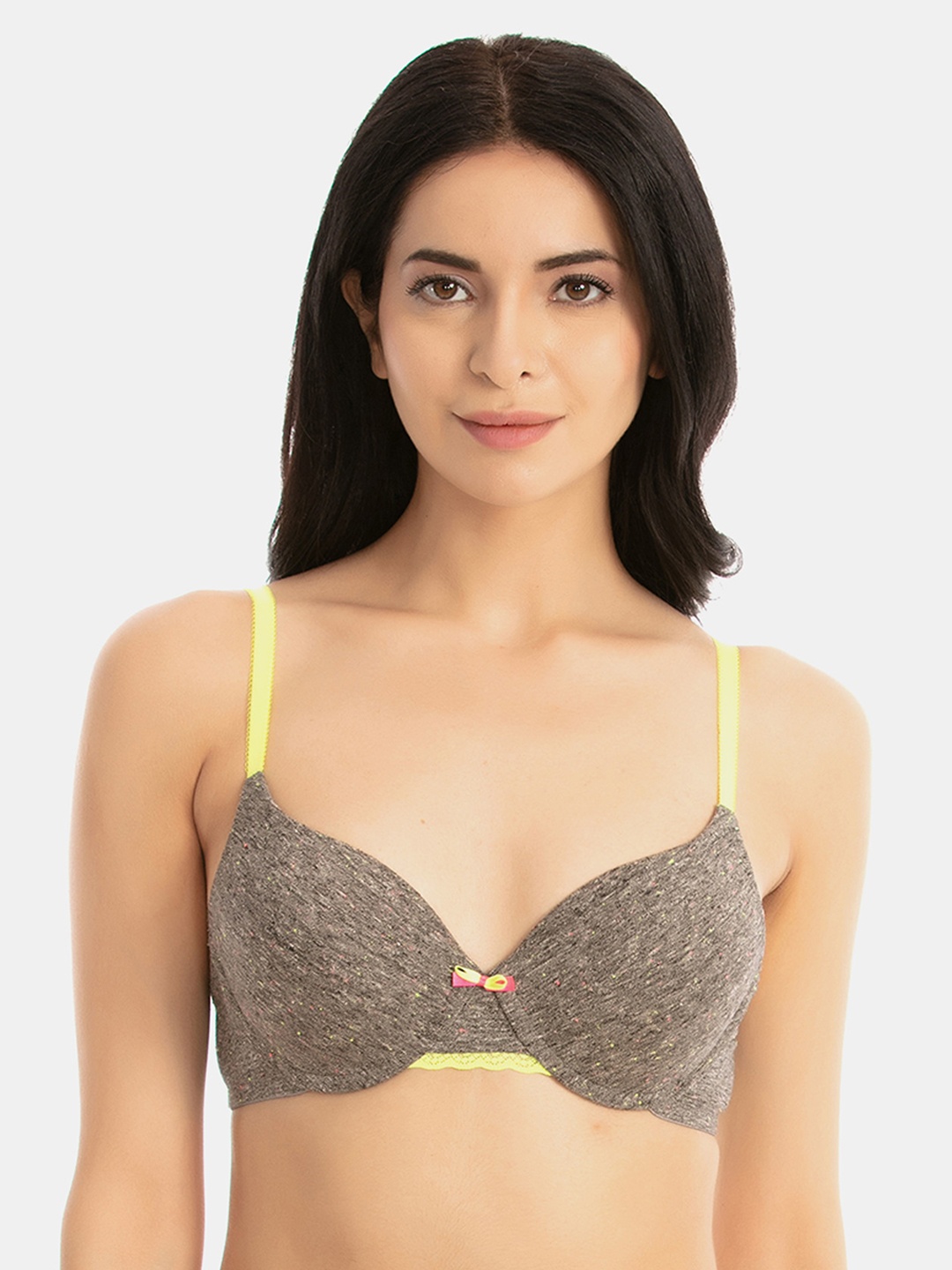 

Zivame Grey Solid Underwired Lightly Padded Push-Up Bra ZI1579FASHAGREY