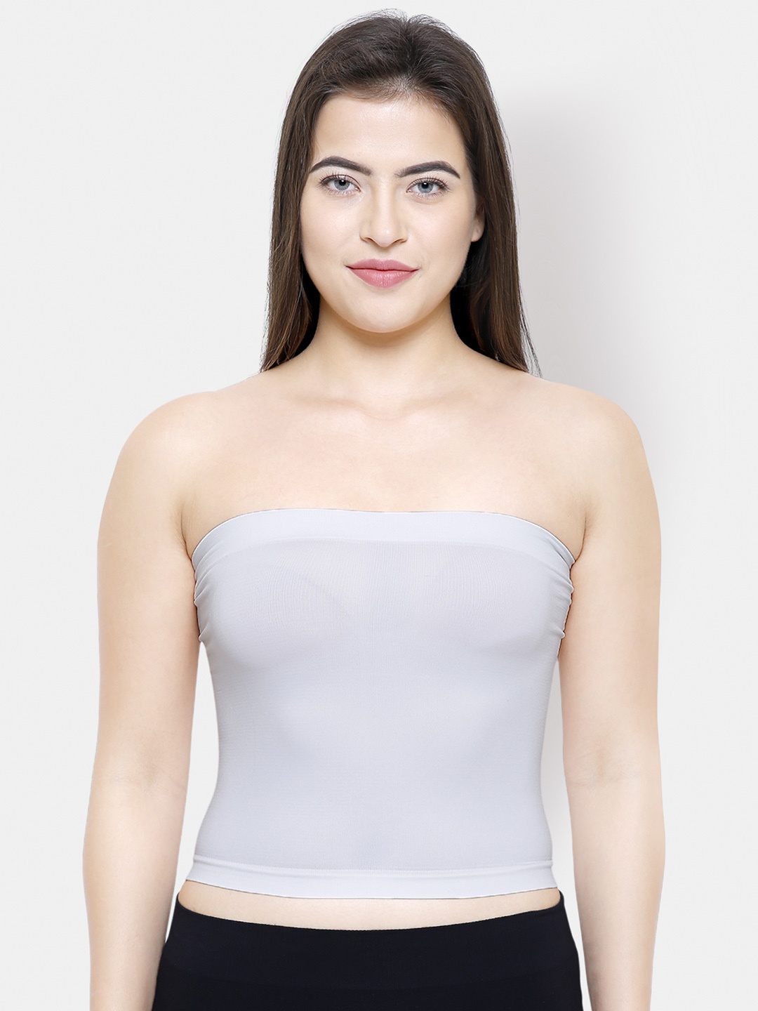 

FashionRack Women White Solid Strapless Cropped Camisole 011White