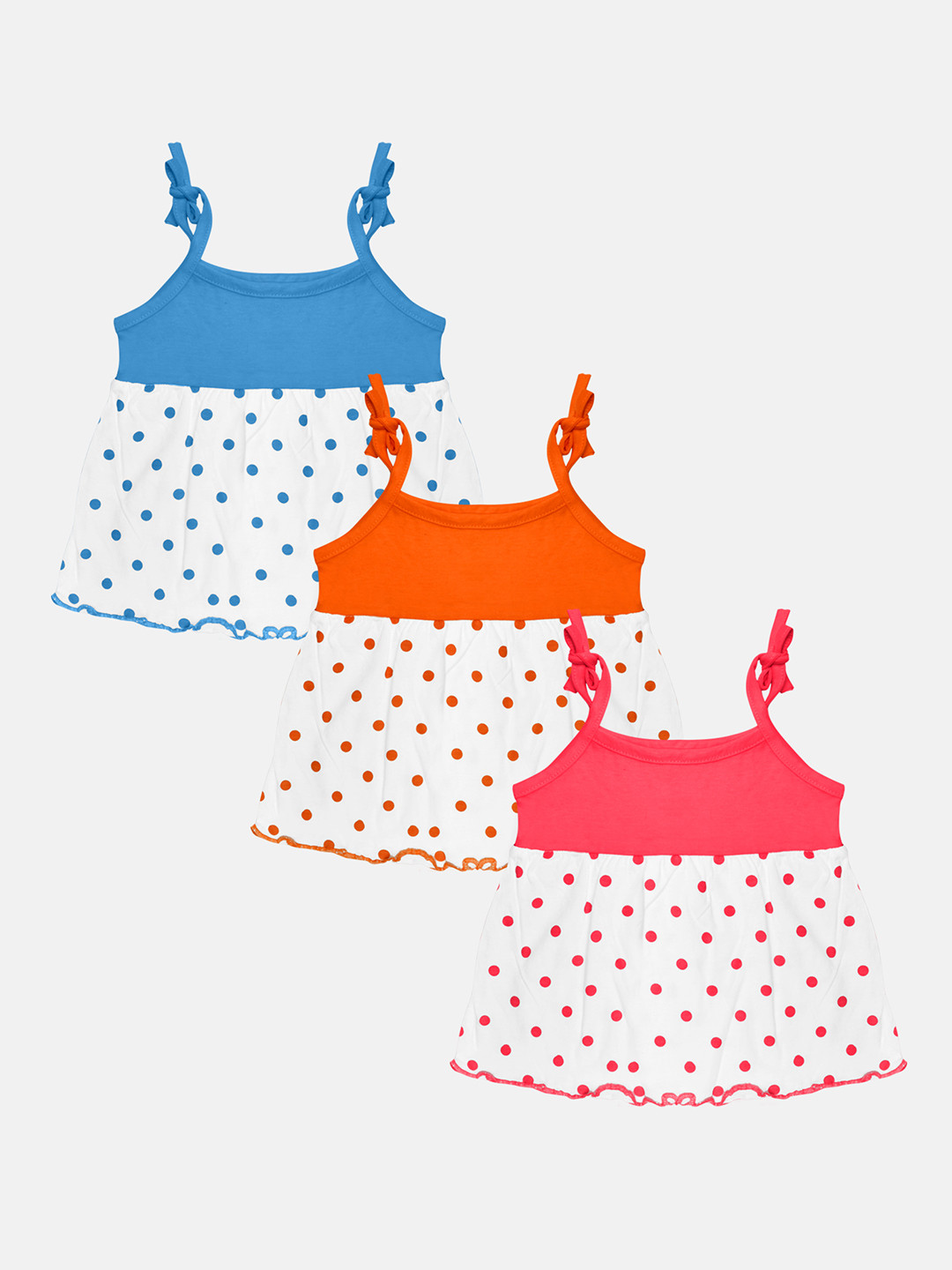 

Orange and Orchid Girls Pack of 3 Printed A-Line Dress, Multi