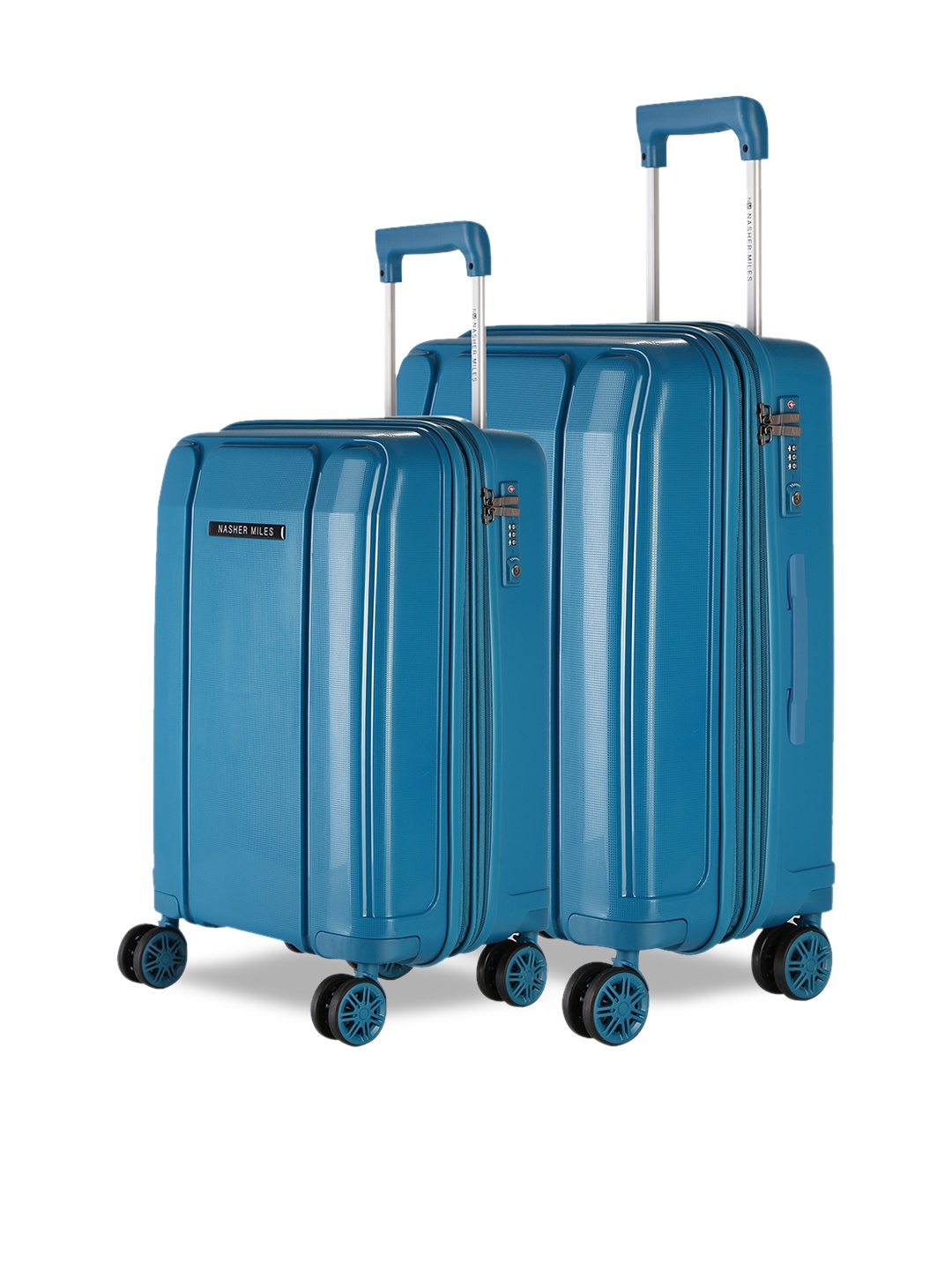 

Nasher Miles Set of 2 Blue Textured Tokyo Hard-Sided Trolley Bags