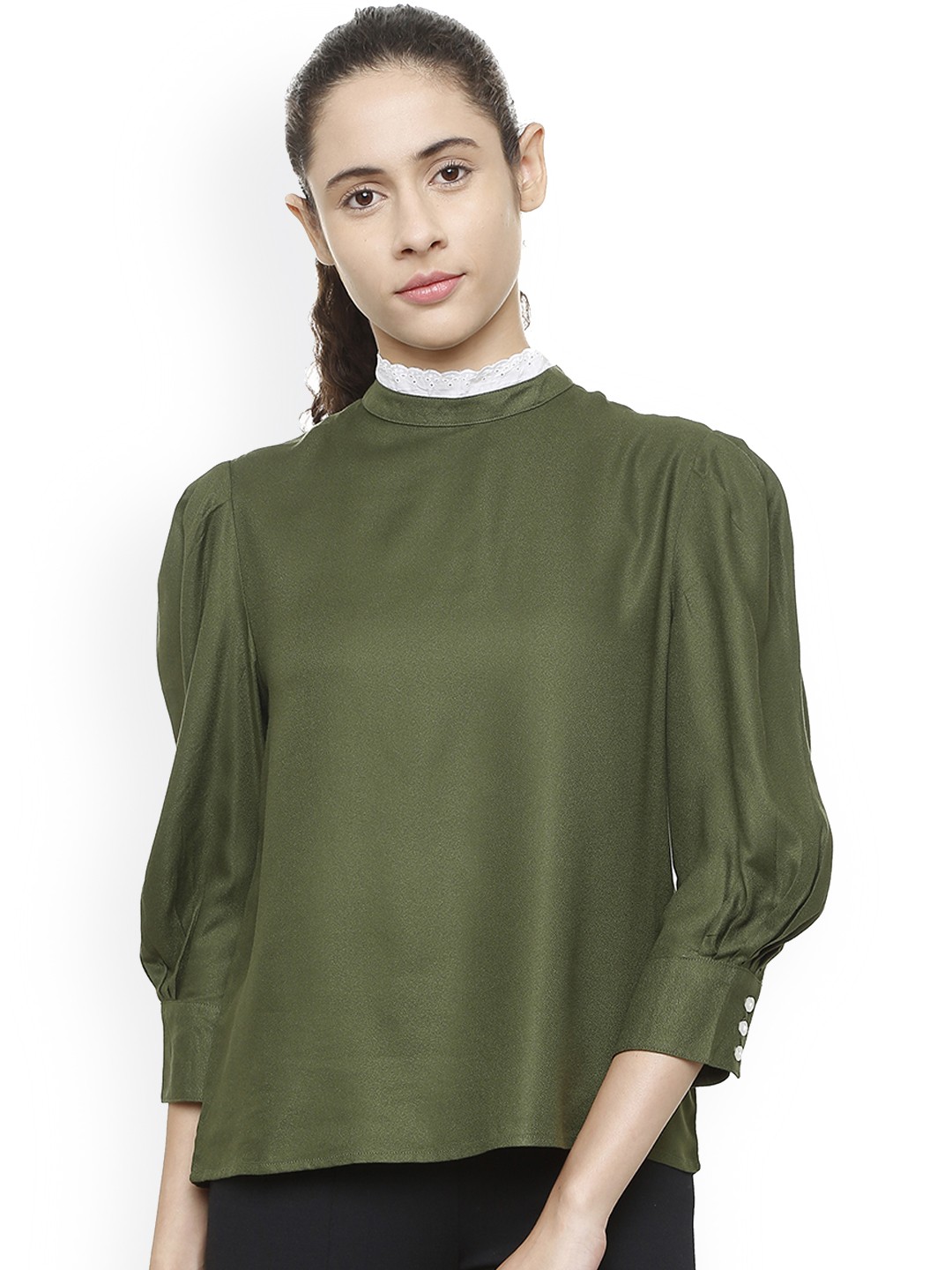 

Van Heusen Woman Green Solid Top