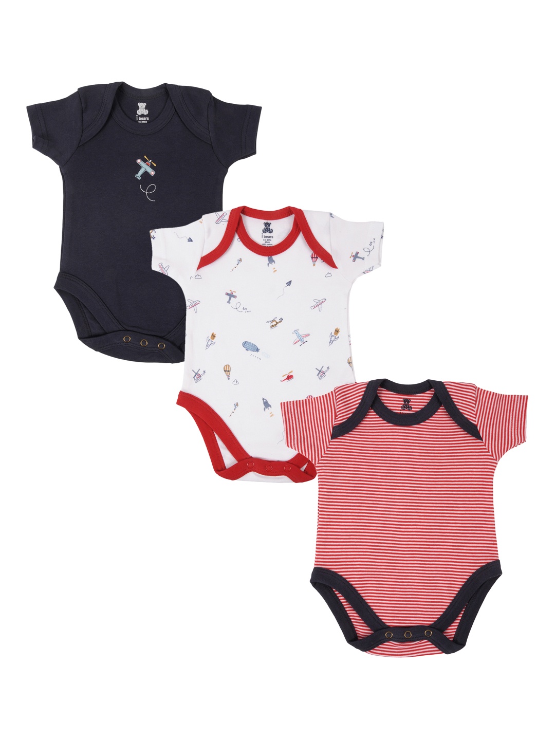 

I Bears Kids Pack of 3 Bodysuits, Multi