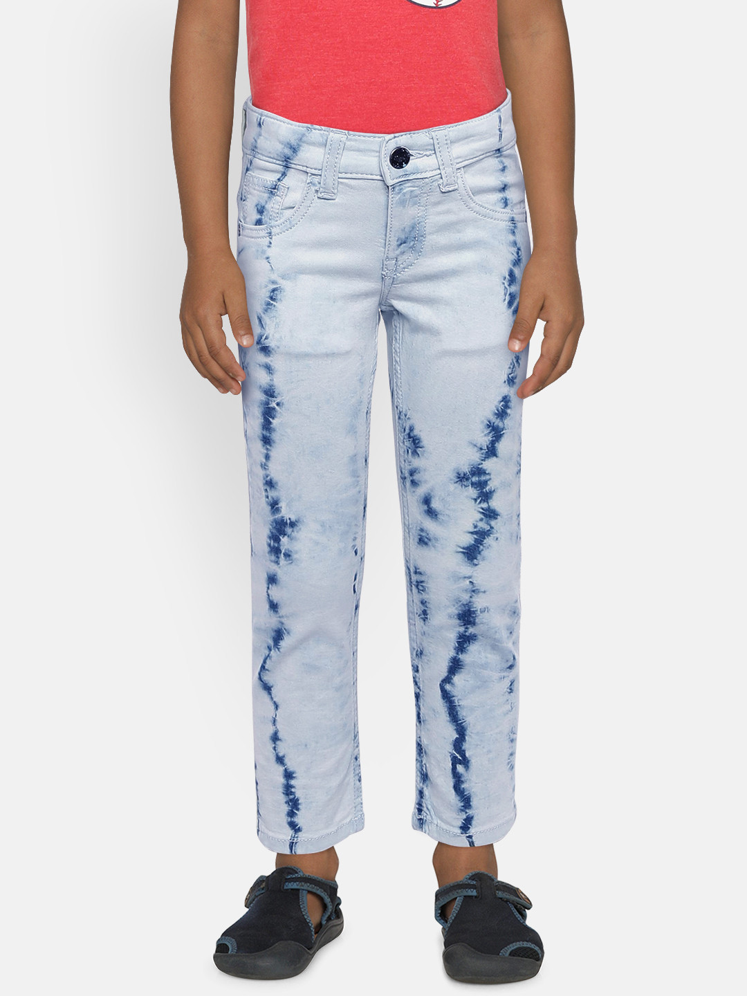 

United Colors of Benetton Boys Blue Slim Fit Mid-Rise Dyed Clean Look Stretchable Jeans