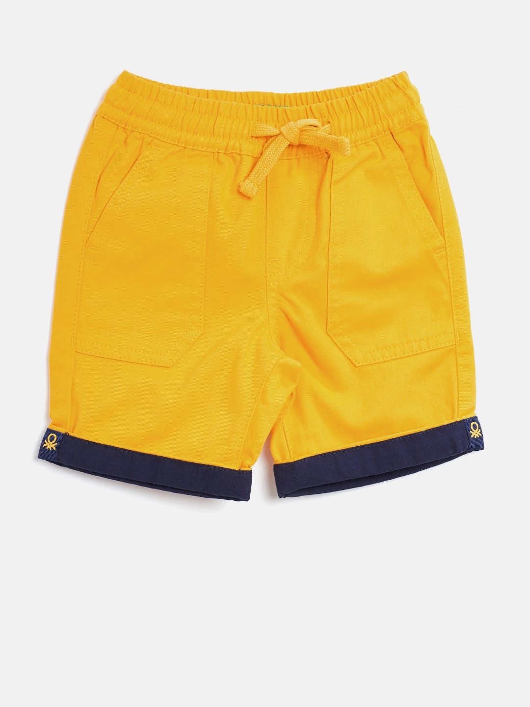 

United Colors of Benetton Boys Mustard Yellow Solid Regular Fit Shorts