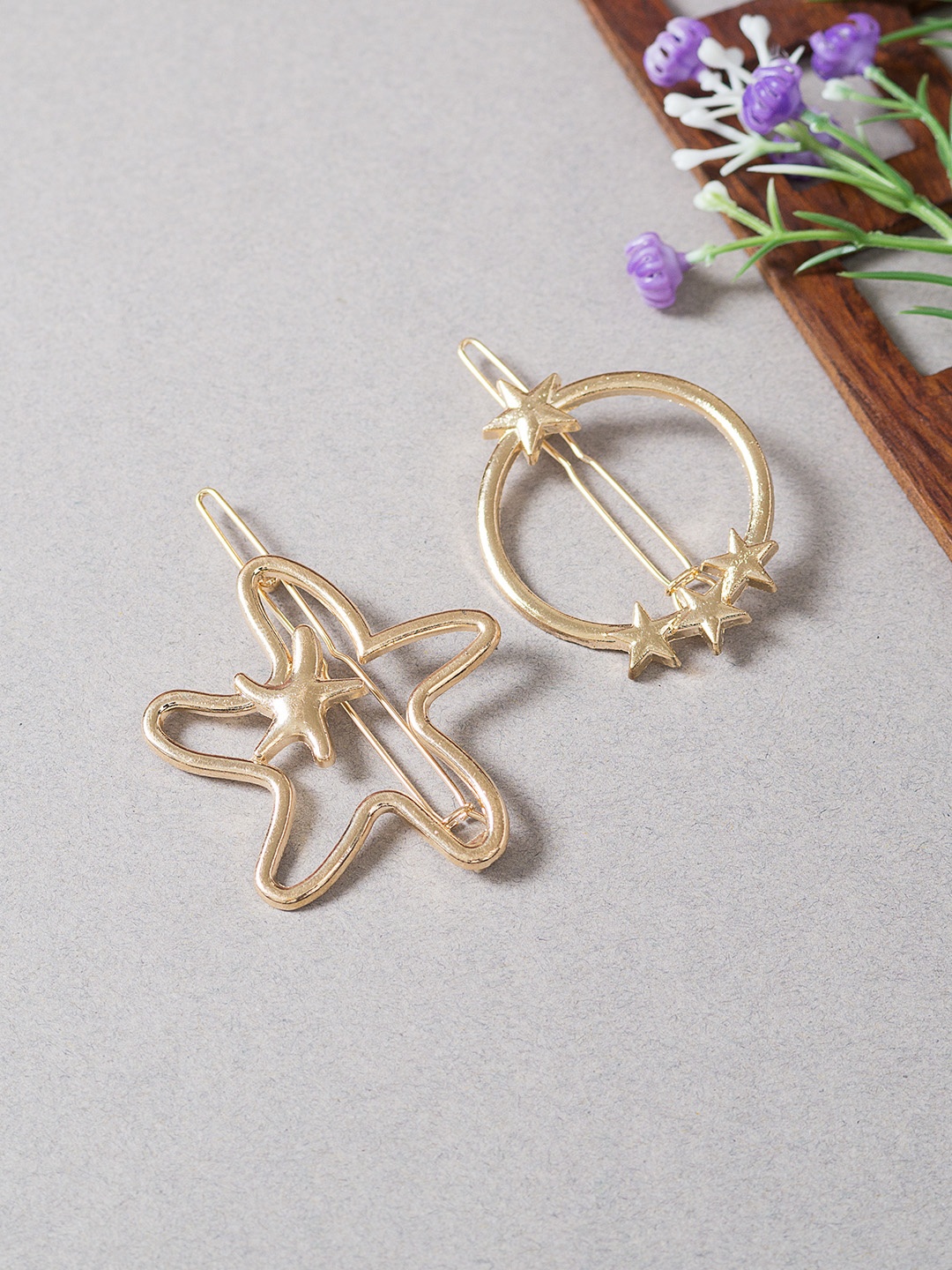 

Golden Peacock Set of 2 Gold-Toned Embellished Hair Accessory Set