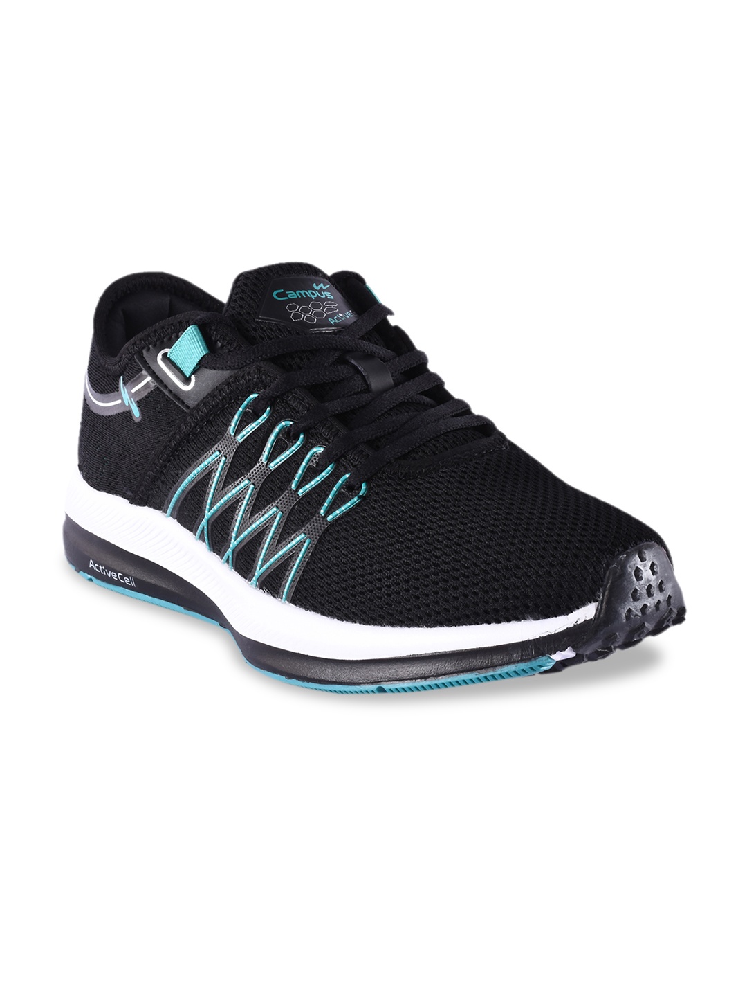 

Campus Men Black Mesh Running Shoes