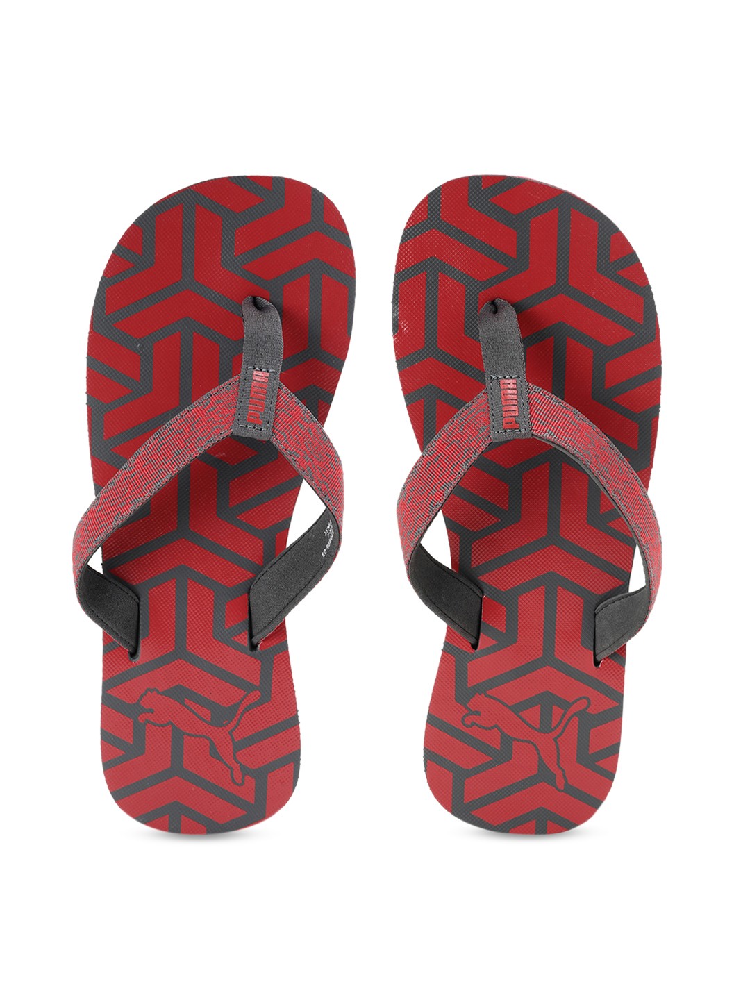 

Puma Unisex Red & Grey Printed Thong Flip-Flops