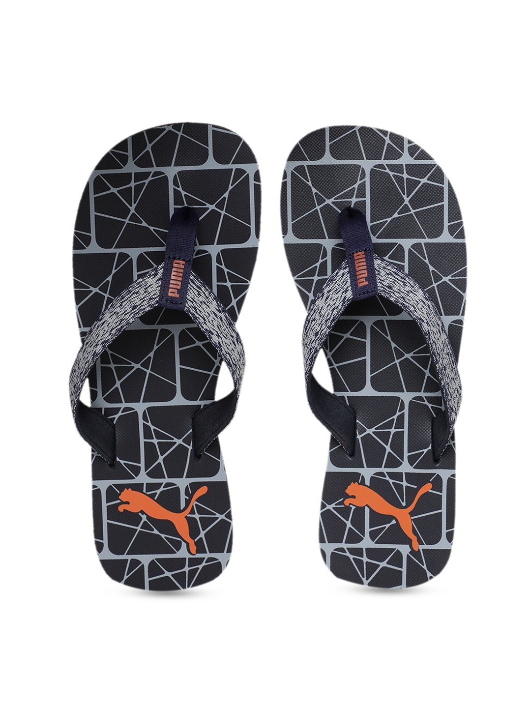 

Puma Unisex Navy Blue & Off-White Printed Thong Flip-Flops