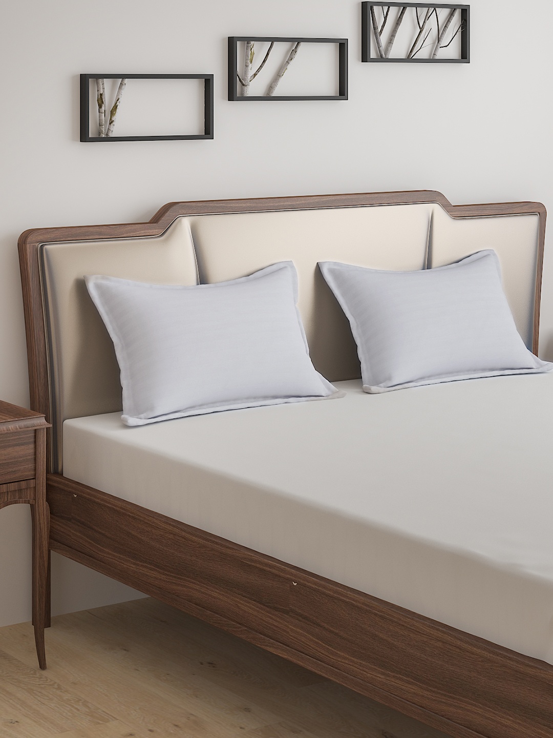 

Dreamscape Set of 2 White Solid Cotton Pillow Covers