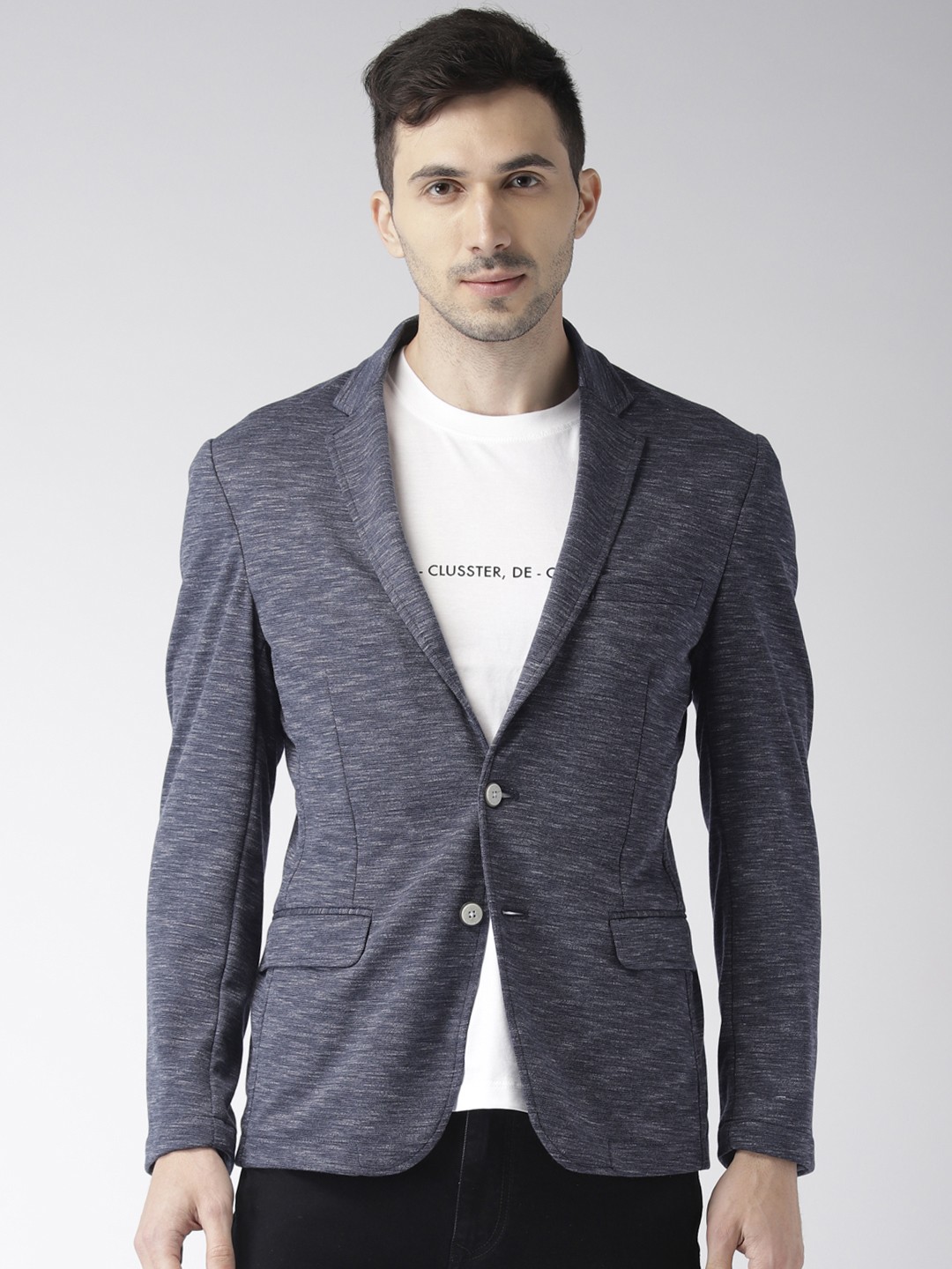 

Park Avenue Men Navy Blue Solid Slim Fit Casual Blazer