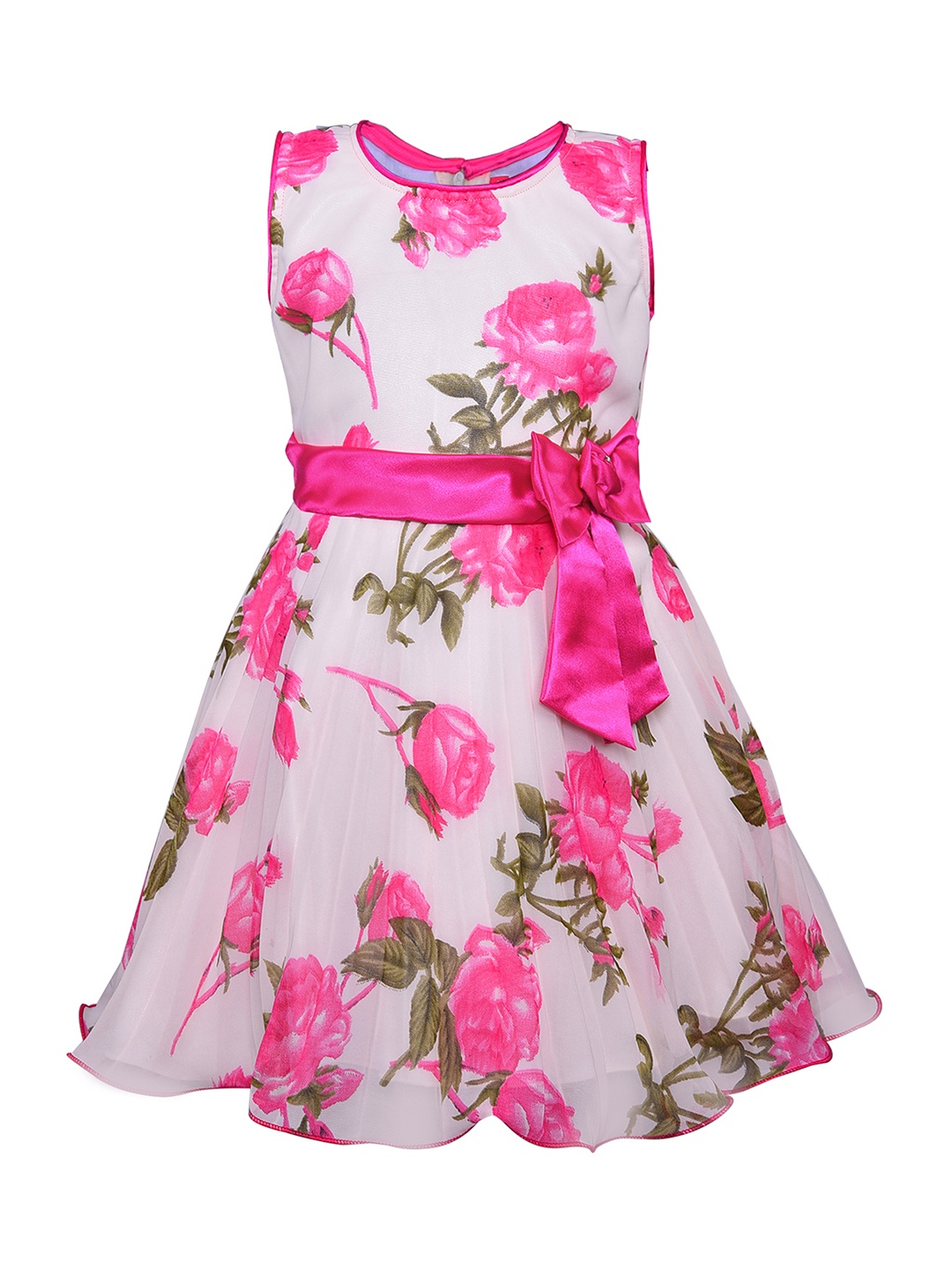 

Wish Karo Girls Pink Printed Fit and Flare Dress