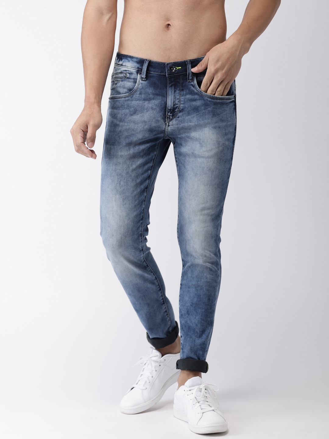 

Flying Machine Men Blue Jackson Skinny Fit Mid-Rise Clean Look Stretchable Jeans