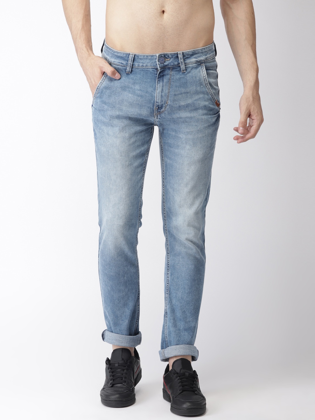 

Flying Machine Men Blue Slim Tapered Fit Mid-Rise Clean Look Stretchable Jeans