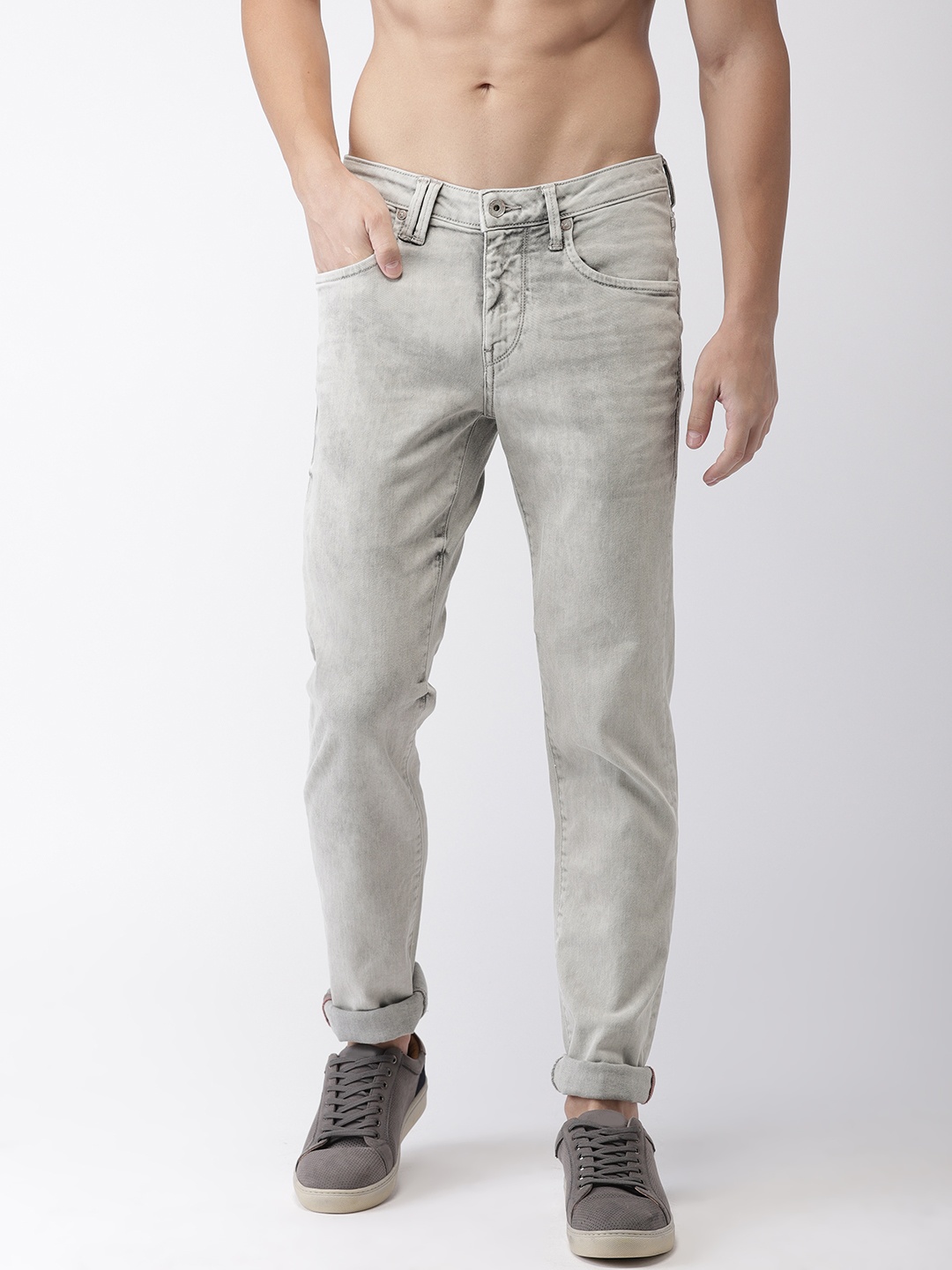 

Flying Machine Men Grey Skinny Fit Low-Rise Clean Look Stretchable Jeans