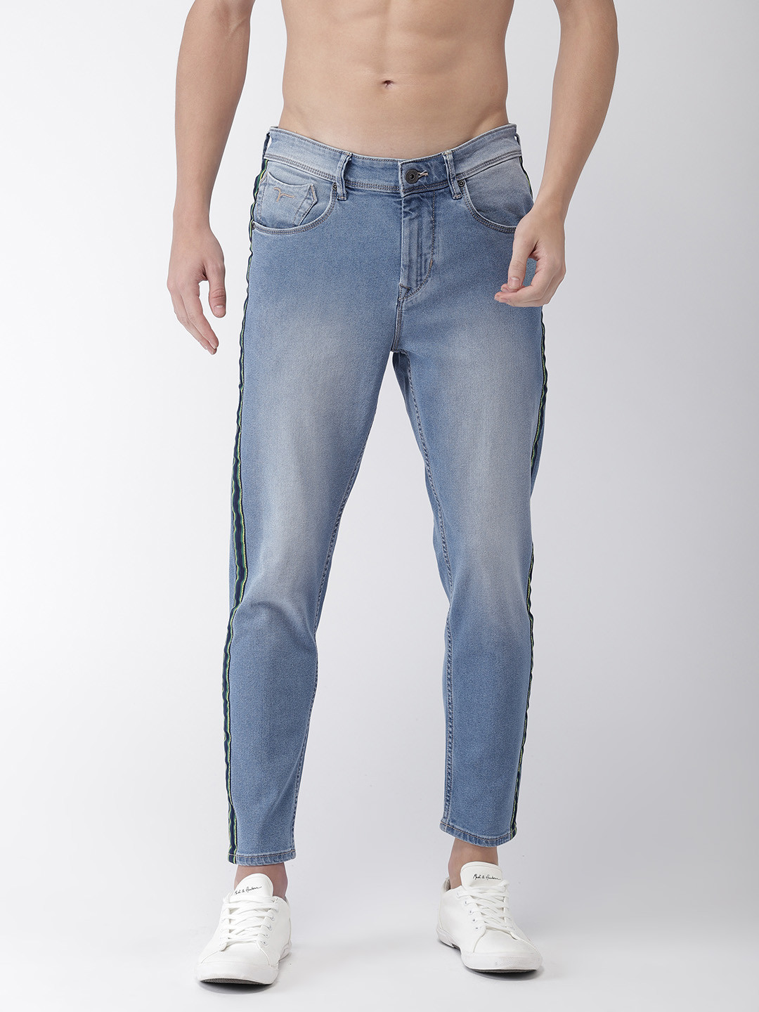 

Flying Machine Men Blue MJ Mankle Skinny Fit Mid-Rise Clean Look Stretchable Cropped Jeans