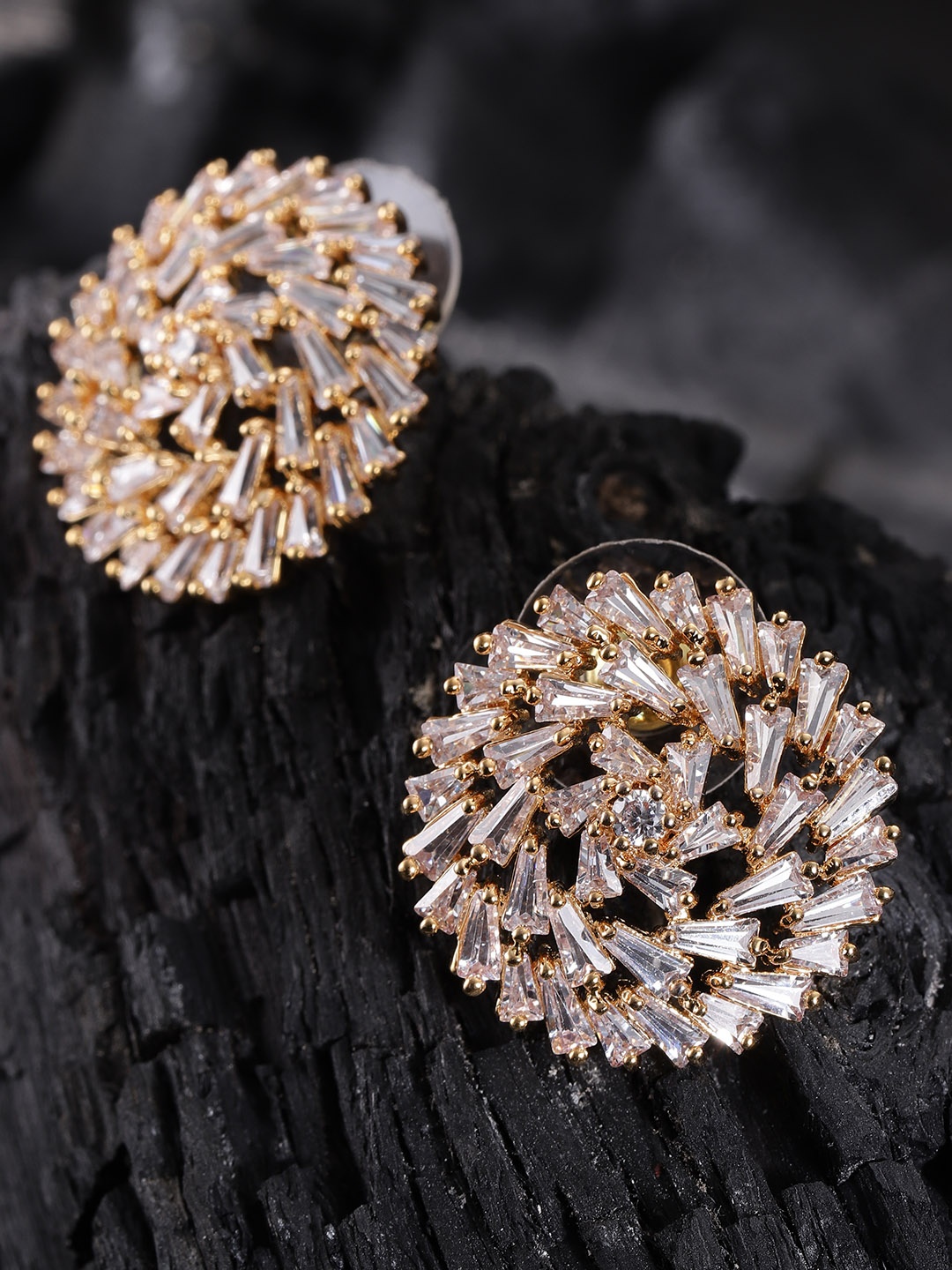 

Carlton London Gold-Plated Circular Stone Studs