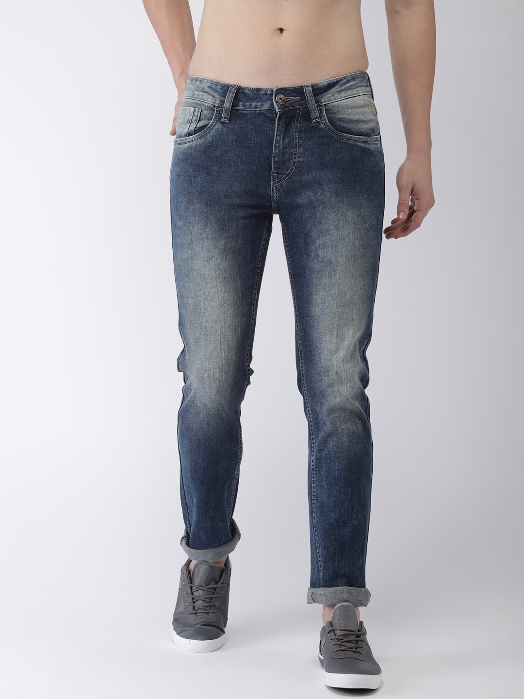 

Flying Machine Men Blue Michael Slim Tapered Fit Mid-Rise Clean Look Stretchable Jeans