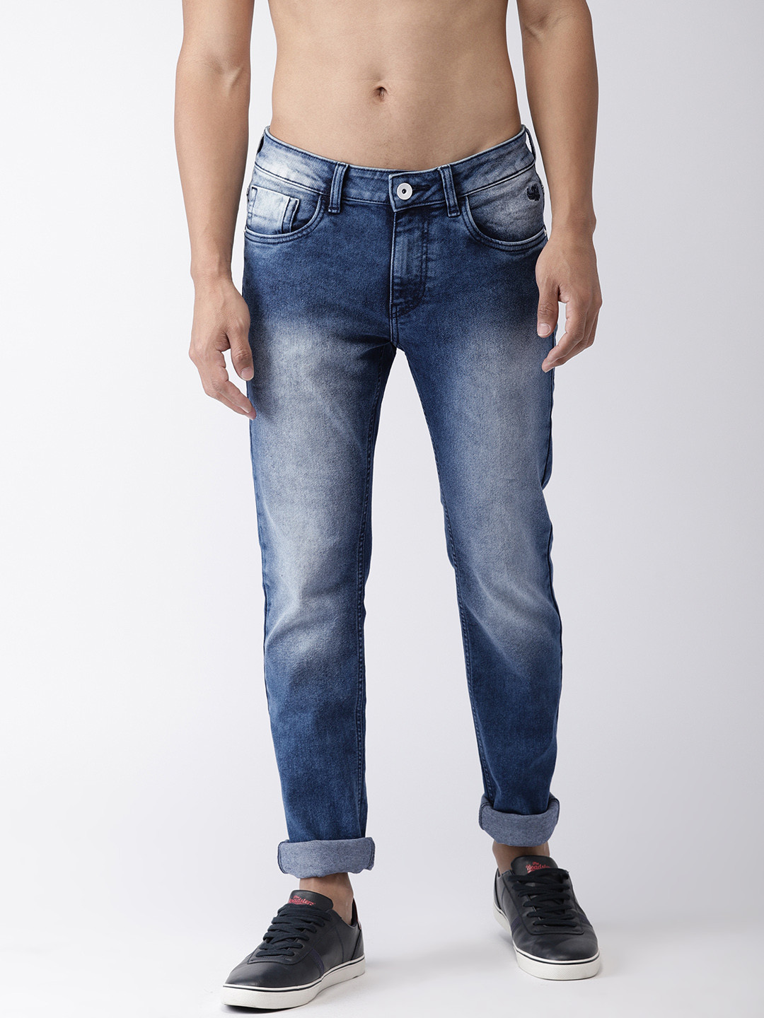 

Flying Machine Men Blue Michael Slim Tapered Fit Mid-Rise Clean Look Stretchable Jeans
