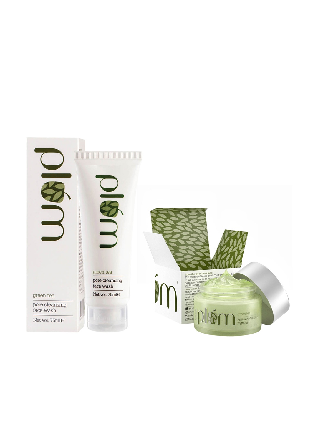 

Plum Set of 2 Face Wash & Night Gel, Green